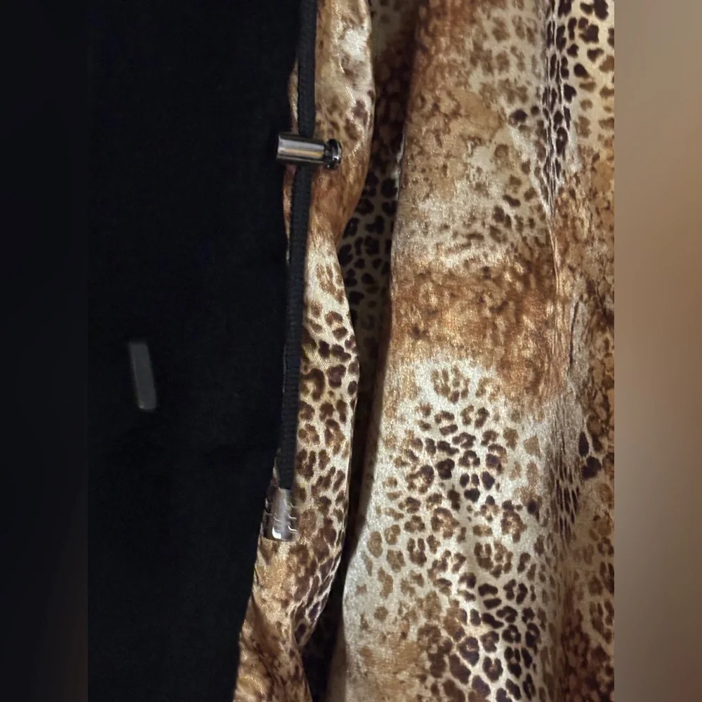 Rossi Black Rabbit Fur Coat – Fox Collar, Vintage Glam Statement size 40 - Picture 6 of 8